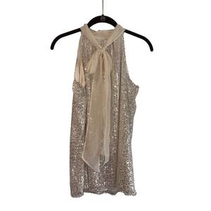 Calvin Klein Sequin Dress Halter Neck Sleeveless Party Sparkle‎ Size S
